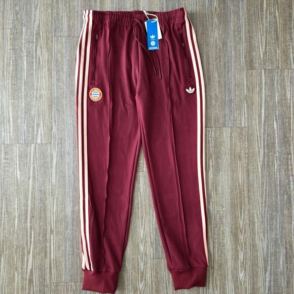 Adidas FC Bayern Munchen Terrace Icon Track Pants Red Gold JF0588 Men’s Size L - Picture 2 of 16